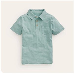 Mini Boden Slub Polo Shirt, Georgian Blue 6-7